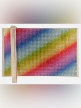 Nina Divine Rainbow Crystal Wristlet Clutch with Chain